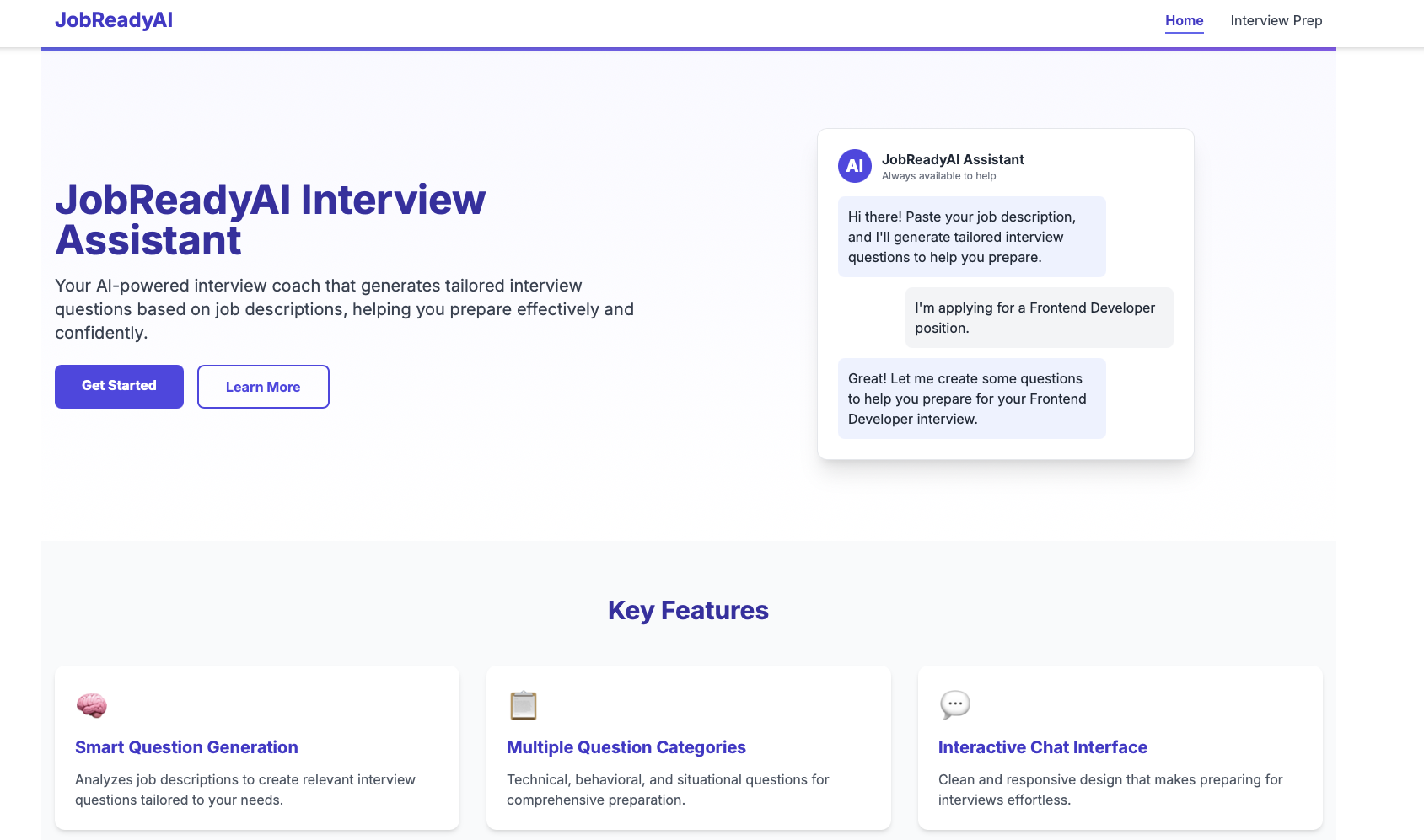 JobReadyAI Interview Assistant